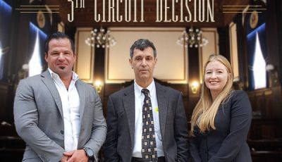 Justin Smith, Michael Minns, Ashley Arnett at the 5th Circuit on a 4th Amendment case.