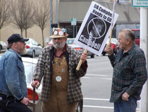 Stan Strange and other protesters.